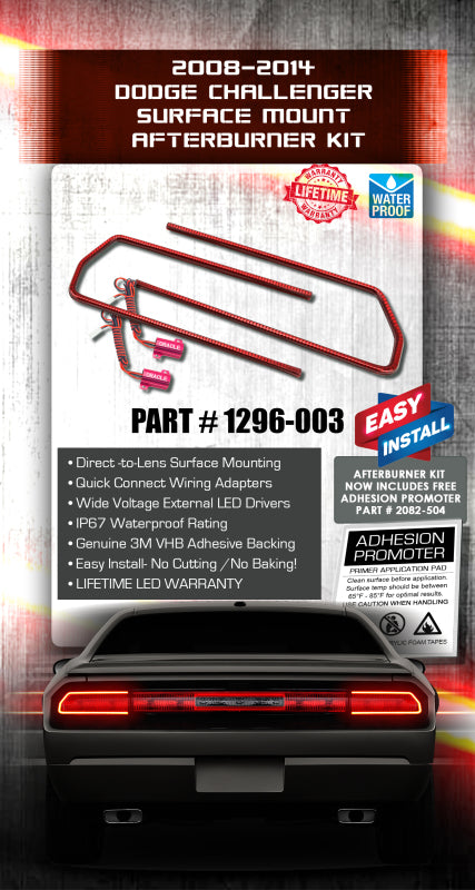 ORACLE Lighting Oracle Dodge Challenger 08-14 LED Waterproof Afterburner Kit - Red 1296-003 1296-003 Photo - Mounted