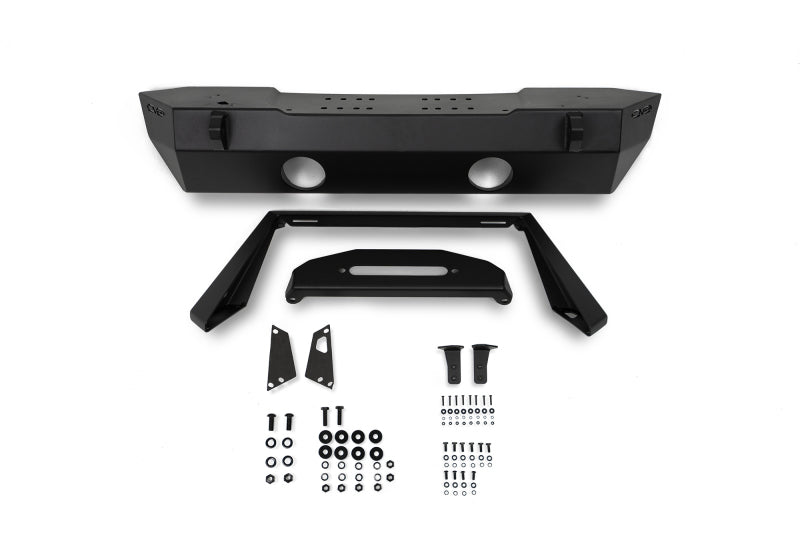 DV8 Offroad 07-23 Jeep Wrangler/Gladiator JT/JK/JL FS-25 Stubby Front Bumper w/Plated Bull Bar FBJL-06 FBJL-06 Photo - Unmounted