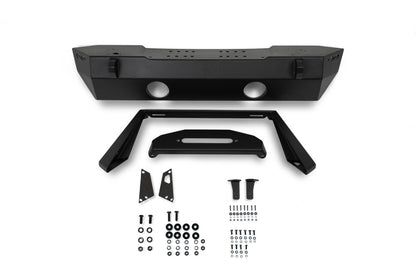 DV8 Offroad 07-23 Jeep Wrangler/Gladiator JT/JK/JL FS-25 Stubby Front Bumper w/Plated Bull Bar FBJL-06 FBJL-06 Photo - Unmounted