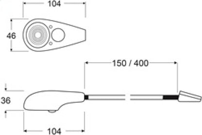 Hella White / Red LED Flexi Chart Table Lamp W/ 16 in. Shaft 9-31VDC - Black 343720622 Technical Drawing