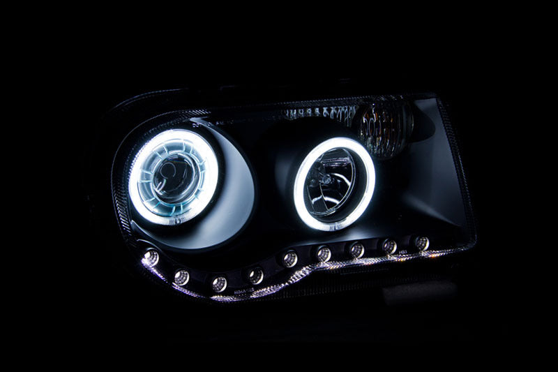 Anzo 2005-2010 Chrysler 300C Projector Headlights w/ Halo Black (CCFL) G2 121251 Photo - Mounted