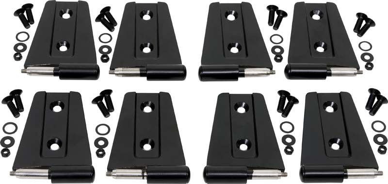 Kentrol 07-18 Jeep Wrangler JK Door Hinge Set 8 Pieces 4 Door - Powdercoat Black 50576 50576 Photo - Primary