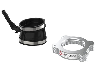 aFe 2020 Vette C8 Silver Bullet Aluminum Throttle Body Spacer Works w/ Factory Intake Only - Silver 46-34017 46-34017 Photo - Unmounted