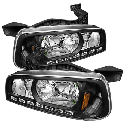 SPYDER Xtune Dodge Charger 06-10 1Pc LED Crystal Headlights Black HD-ON-DCH05-1PC-LED-BK 5017635 5017635 Photo - Primary