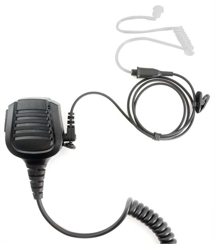 Rugged Radios PATROL Moto Kit - Ear Piece and Hand Mic With R1 (Blue) - Business Band Radio PATROL-PACK-R1 PATROL-PACK-R1 Photo - Primary