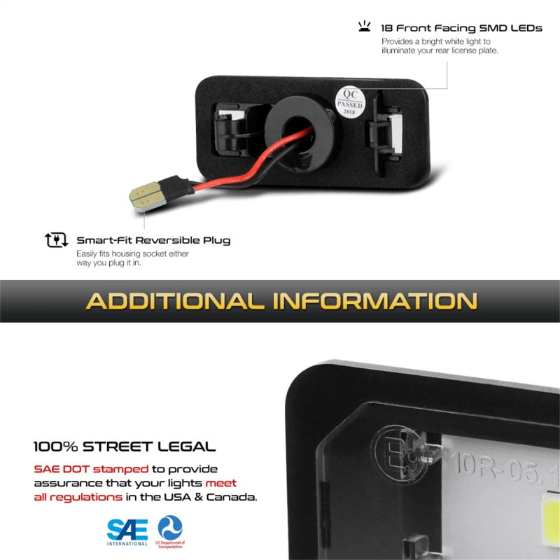 SPYDER Xtune 13-18 Subaru BRZ T10 Connector LED License Plate Bulb Assembly White 5500K LAC-LP-SWRX08 -Pair 9045127 9045127 Photo - Unmounted