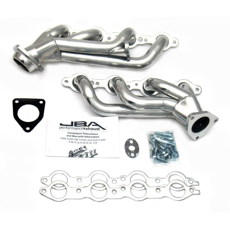 JBA 99-01 GM Truck 4.8L/5.3L LS w/o A.I.R. w/EGR 1-5/8in Primary Silver Ctd Cat4Ward Header 1850SJS 1850SJS Photo - Primary