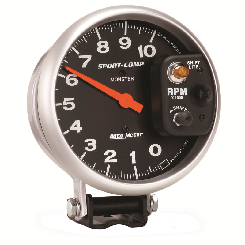 Autometer Gauge, Tachometer, 5", 10k Rpm, Pedestal w/ Int. Shift-Lite, Sport-Com 3903 User 2