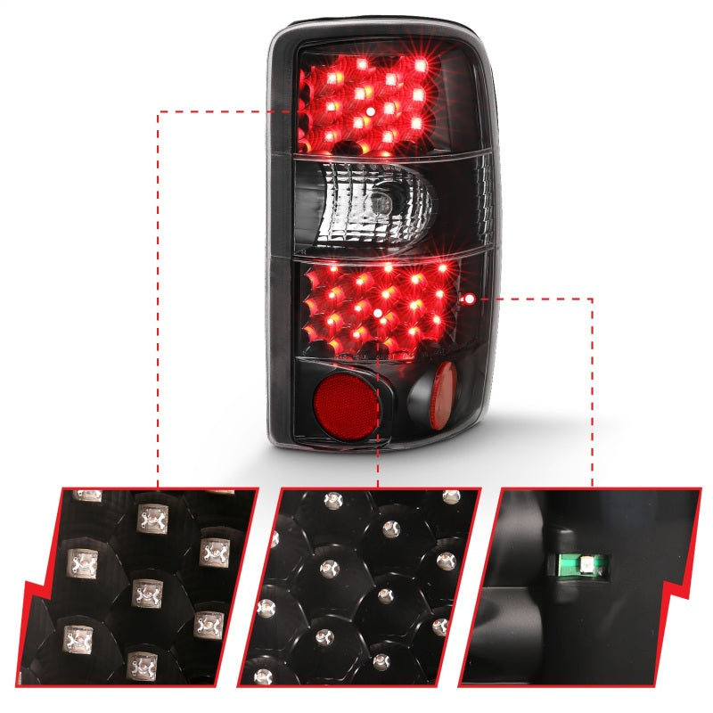 ANZO 2000-2006 Chevrolet TahOE Led Taillights Black/Clear 311298 311298 Photo - Unmounted