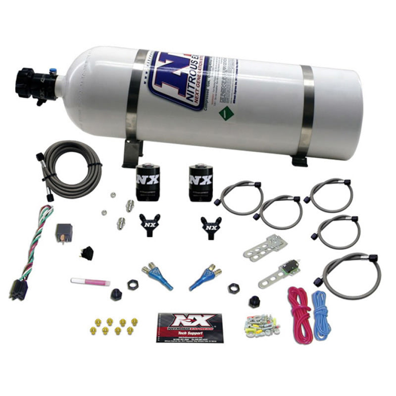Nitrous Express GM EFI Dual Nozzle Nitrous Kit (100-300HP) w/15lb Bottle 20215-15 20215-15 Photo - Primary