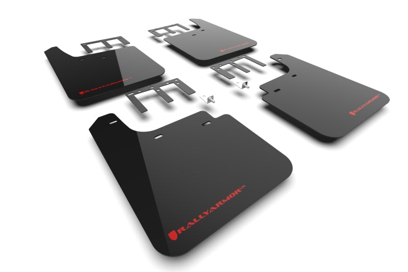 Rally Armor 19-24 Gen 4 Chevy Silverado 1500 Black UR Mud Flap Metallic Red Logo MF121-UR-BLK-RD MF121-UR-BLK-RD Photo - Primary