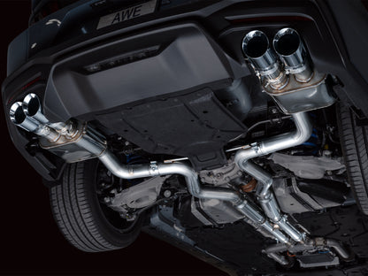 AWE Tuning AWE 2024 Ford Mustang GT Fastback S650 RWD SwitchPath Catback Exhaust w/ Quad Chrome Silver Tips 3025-42650 3025-42650 Photo - Mounted