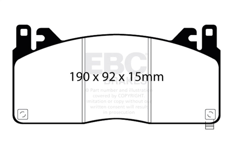 EBC 2015+ Ford Mustang (6th Gen) 5.2L (GT350) Shelby Redstuff Front Brake Pads DP33055C DP33055C Photo - Primary
