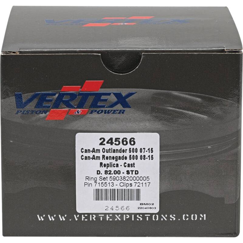 Vertex Pistons Vertex Piston 07-15 Can-Am Outlander 500 4x4 500cc Cast Replica Piston Kit 24566 24566 Photo - Primary