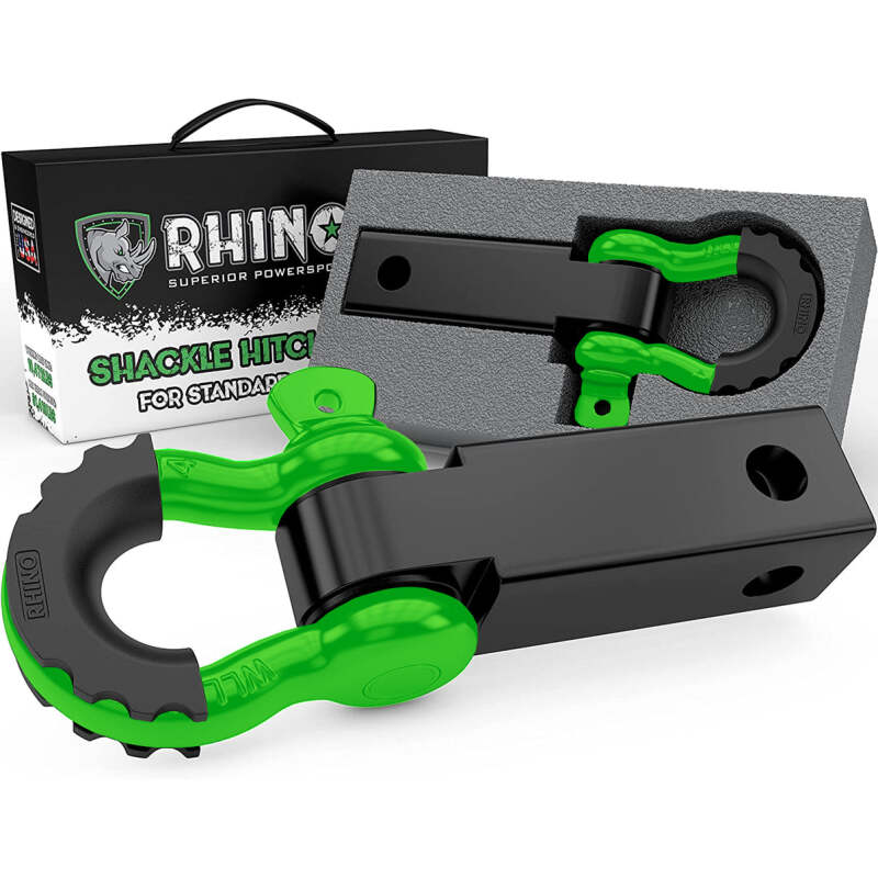 Rhino USA Shackle Hitch Receiver W/ D-Ring (Green) RG-HTHITCH2-GRN RG-HTHITCH2-GRN Photo - Primary
