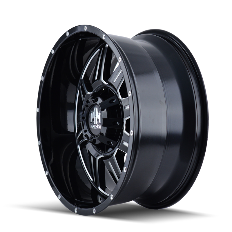 Mayhem 8100 Monstir 20x10 / 6x135 BP / -12mm Offset / 106mm Hub Black w/ Milled Spokes Wheel 8100-2137M 8100-2137M Photo - Primary