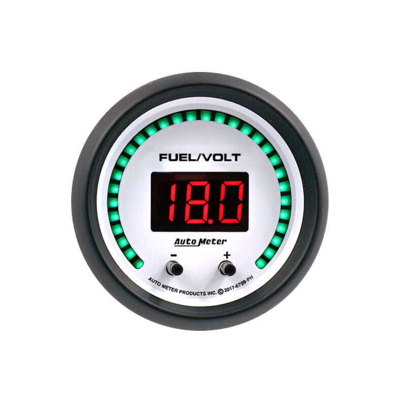 Autometer 52.4mm White Switchable 0-100 Fuel Level/8-18V Voltmeter Phantom Elite Digital Gauge 6709-PH 6709-PH User 1