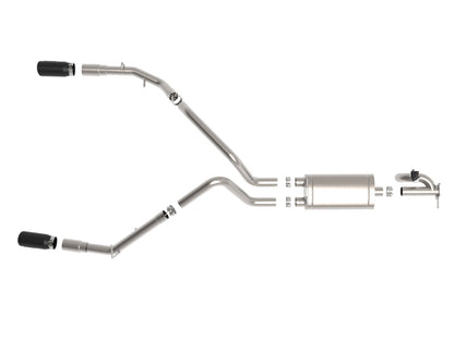 aFe Gemini XV 3in 304 SS Cat-Back Exhaust 19-21 Ram 1500 V8 5.7L Hemi w/ Black Tips 49-32081-B 49-32081-B Photo - Unmounted
