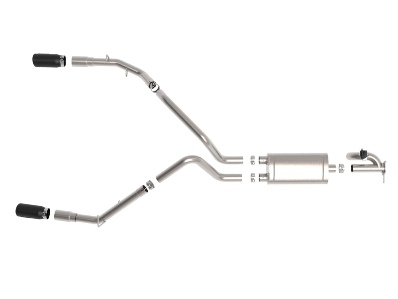 aFe Gemini XV 3in 304 SS Cat-Back Exhaust 19-21 Ram 1500 V8 5.7L Hemi w/ Black Tips 49-32081-B 49-32081-B Photo - Unmounted
