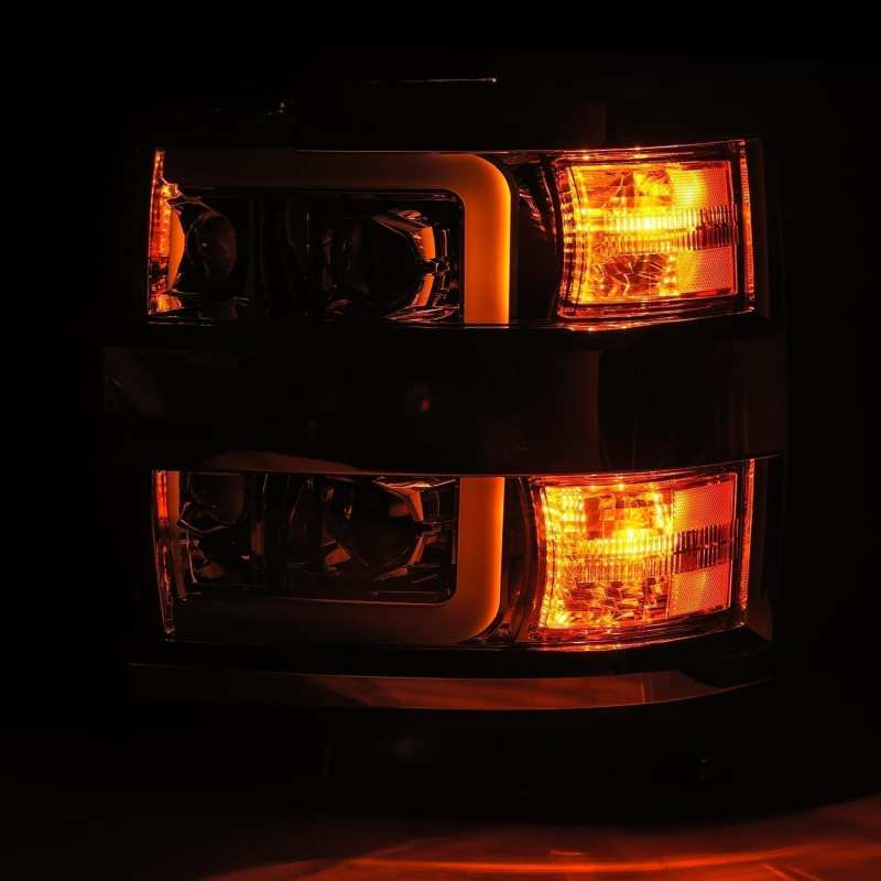 AlphaRex 15-19 Chevy Silverado 2500HD PRO-Series Headlight Plank Chrome w/Activ Light/Seq Signal/DRL 880225 880225 User 3