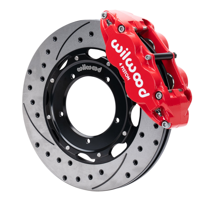 Wilwood 69-89 Porsche 911 Front Superlite Brake Kit 3.5in MT Drilled & Slotted Face - Red 140-16947-DR