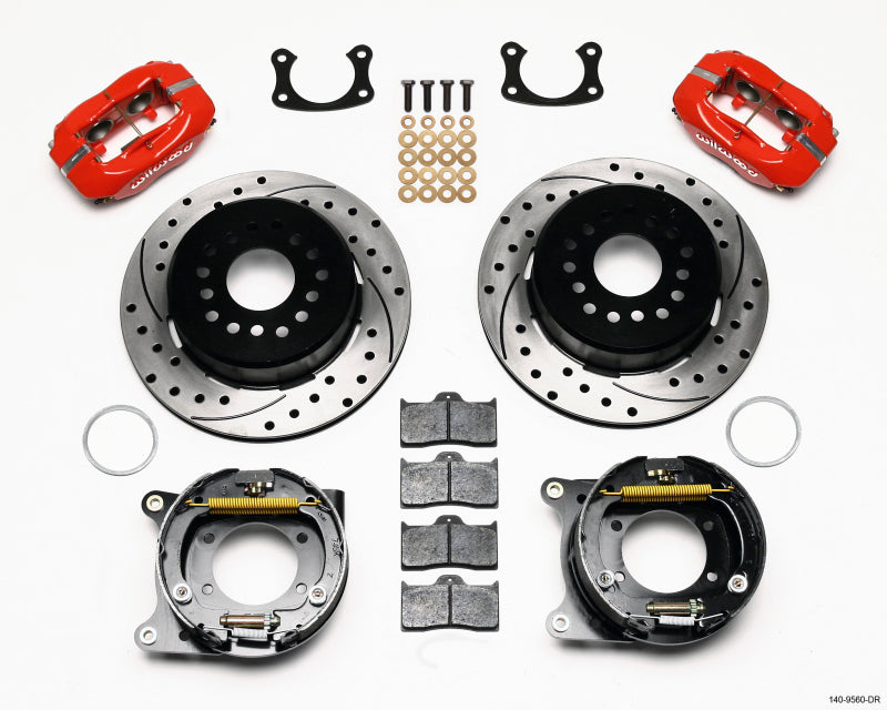 Wilwood Forged Dynalite P/S Park Brake Kit Drilled Red New Big Ford 2.50in offset Staggrd Shock 140-9560-DR 140-9560-DR Photo - Primary