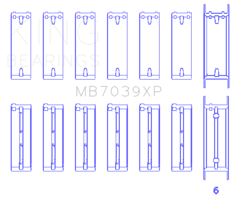 King Engine Bearings King BMW M20/M50 2.0L/2.5L/2.7L (Size STD) Performance Main Bearing Set MB7039XP MB7039XP Photo - Primary