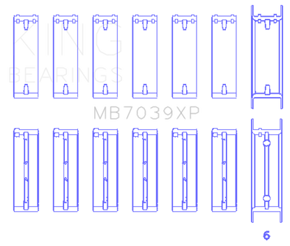 King Engine Bearings King BMW M20/M50 2.0L/2.5L/2.7L (Size STD) Performance Main Bearing Set MB7039XP MB7039XP Photo - Primary