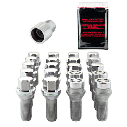 McGard 5 Lug Hex Install Kit w/Locks (Cone Seat Bolt) M14X1.25 / 17mm Hex / 27.5mm Shank L. - Chrome 67226 67226 Photo - out of package