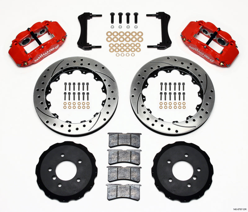 Wilwood Narrow Superlite 6R Front Hat Kit 13.06in Drilled Red E36 BMW M3 140-8797-DR 140-8797-DR Photo - Primary