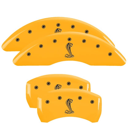 MGP 4 Caliper Covers Engraved Front & Rear Tiffany Snake Yellow finish black ch 10201SSNKYL 10201SSNKYL Photo - Primary