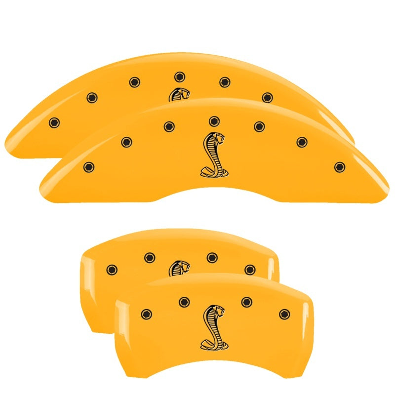 MGP 4 Caliper Covers Engraved Front & Rear Tiffany Snake Yellow finish black ch 10200SSNKYL 10200SSNKYL Photo - Primary