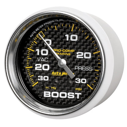 Autometer Marine Carbon Fiber Gauge 2-5/8in Mechanical Vacuum/Boost Gauge 30INHG-30PSI 200775-40 200775-40 User 2