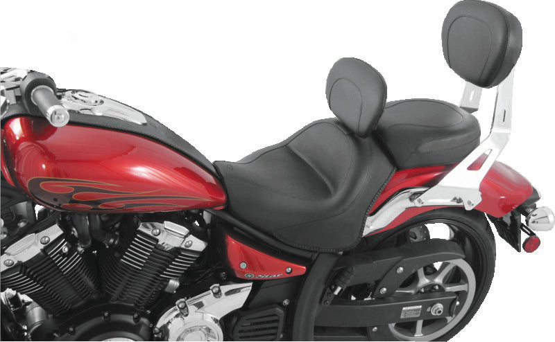 Mustang Motorcycle Mustang 11-17 Yamaha Stryker Standard Touring 2PC Seat w/Driver Backrest - Black 79661 79661 User 1