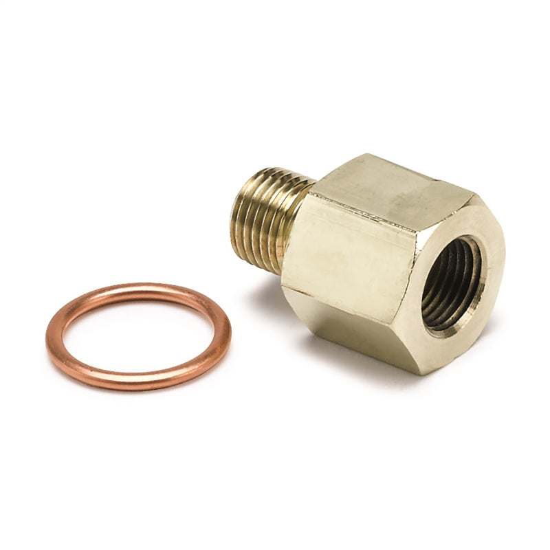 Autometer Fitting, Adapter, Metric, M10X1 Male To 1/8 Nptf Female, Brass 2265 Photo - Primary