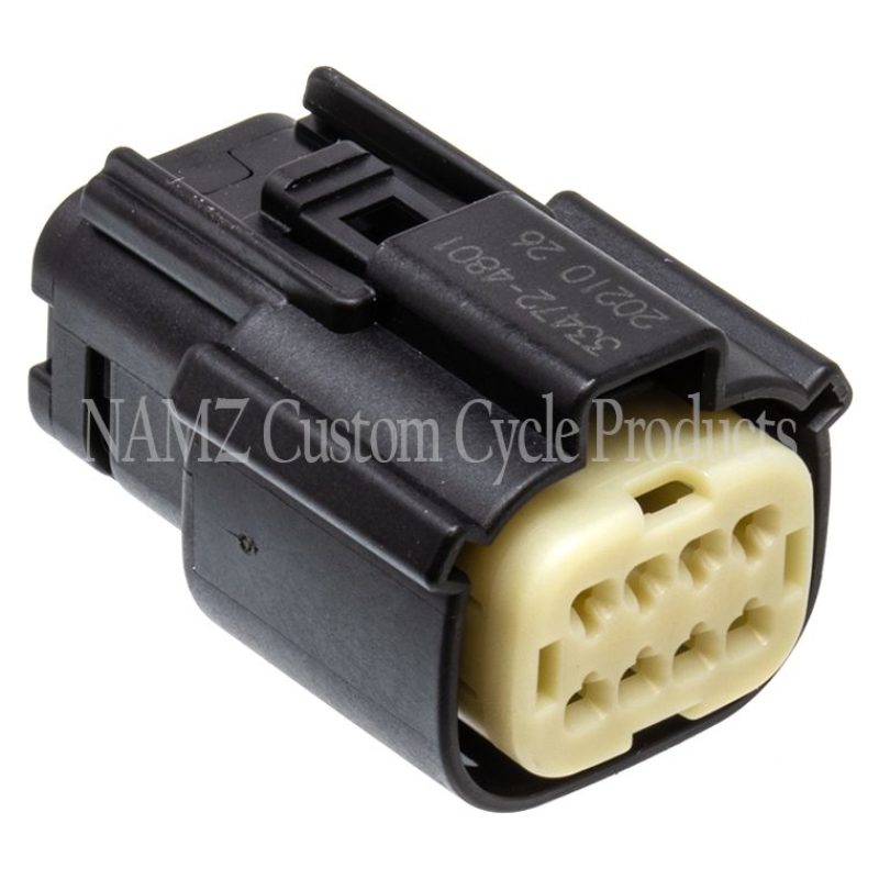 NAMZ 07-23 V-Twin VRSAW/CR/CX Models Molex MX-150 8-Position Female Connector - Blk (HD 72479-07BK) NM-33472-0801 NM-33472-0801 Photo - Primary