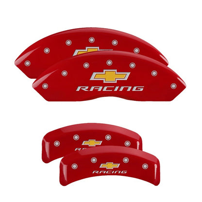 MGP 4 Caliper Covers Engraved F & R Chevy Racing Red Finish Silver Char 1988 Chevrolet Corvette 13013SBRCRD 13013SBRCRD Photo - Primary