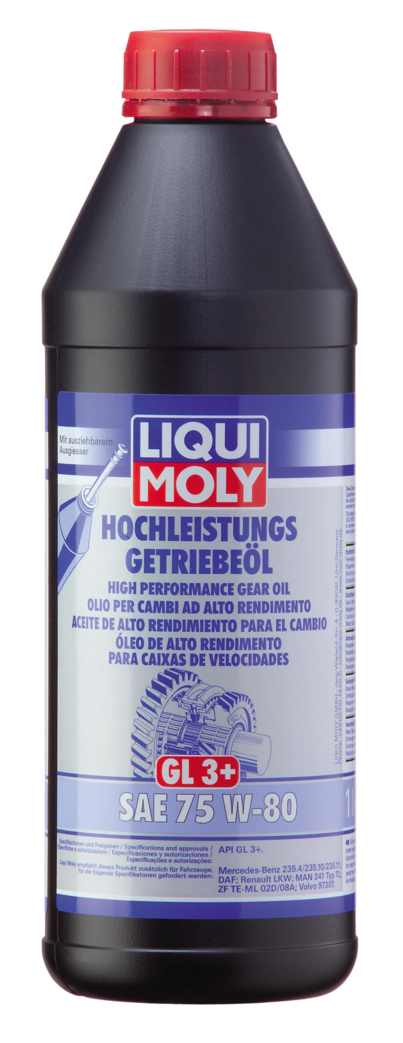 LIQUI MOLY 1L High Performance Gear Oil (GL3+) SAE 75W80 22080 22080 Photo - Primary