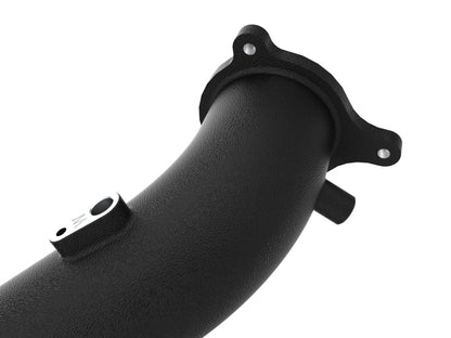 aFe BladeRunner Black 2-3/4in Aluminum Charge Pipe 2021 Toyota Supra GR (A90) I4-2.0L (t) B48 46-20488-B 46-20488-B Photo - Close Up