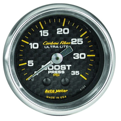 Autometer Gauge, Boost, 2 1/16", 35psi, Mechanical, Carbon Fiber 4704 Photo - Primary