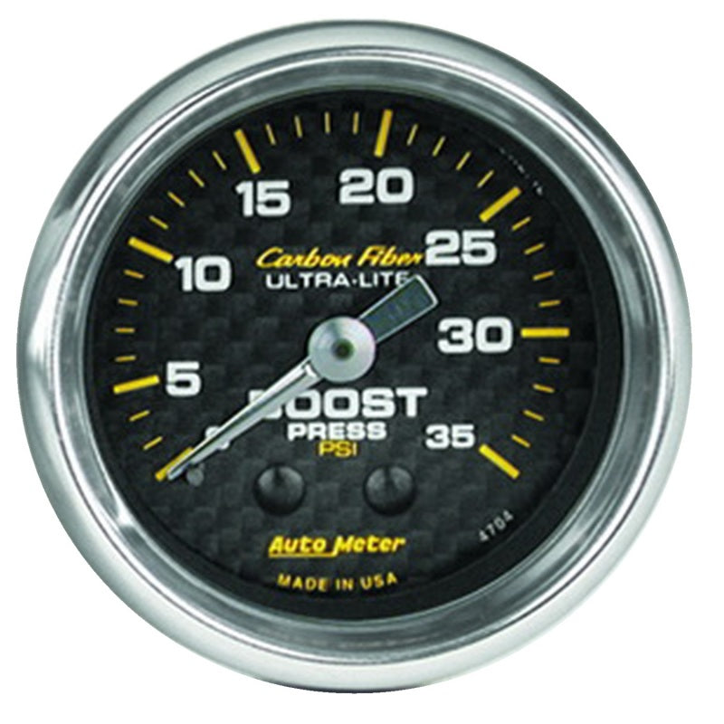 Autometer Gauge, Boost, 2 1/16", 35psi, Mechanical, Carbon Fiber 4704 Photo - Primary