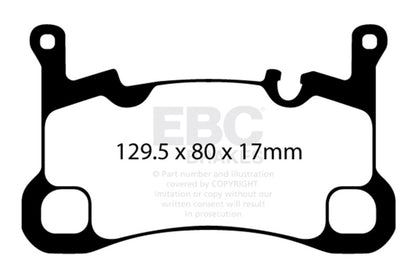 EBC 2018+ Porsche Cayenne (3rd Gen) 3.0L Turbo Yellowstuff Rear Brake Pads DP42380R DP42380R Photo - Primary