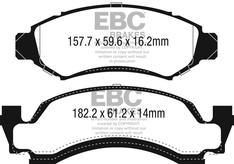 EBC 1974 AMC Ambassador 5.0L Yellowstuff Front Brake Pads DP41265R DP41265R Photo - Primary