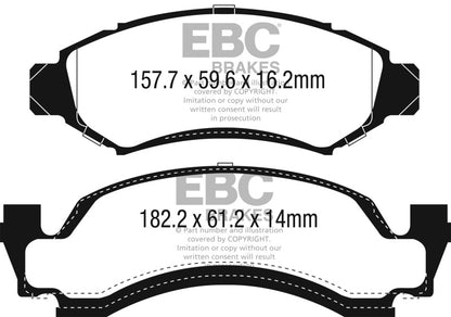 EBC 1974 AMC Ambassador 5.0L Yellowstuff Front Brake Pads DP41265R DP41265R Photo - Primary