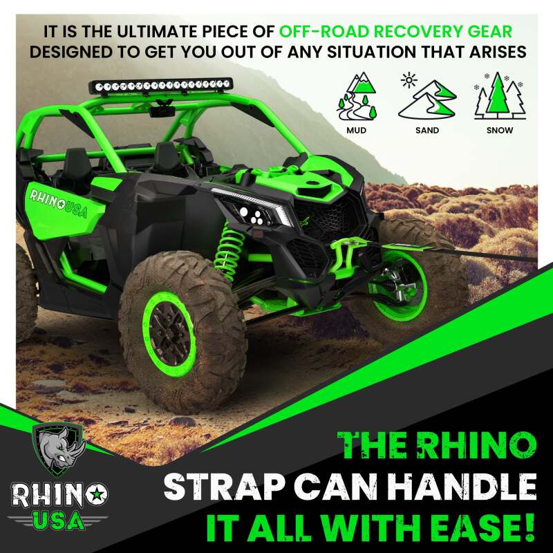 Rhino USA Recovery Tow Strap 3Inx20Ft (Green) RG-TS3X20-GRN RG-TS3X20-GRN User 5