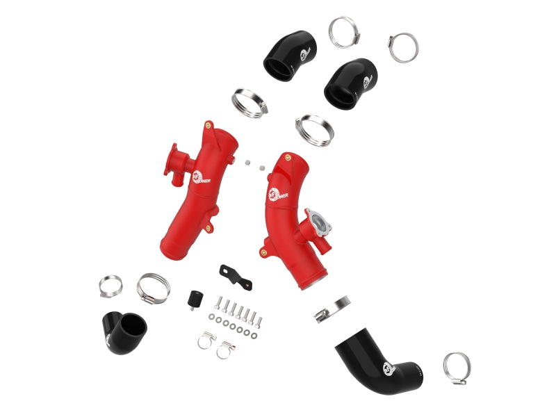 aFe 23-24 Toyota Sequoia V6-3.4L Hybrid BladeRunner 2.5in Aluminum Hot Charge Pipe - Red 46-20718-R 46-20718-R Photo - Unmounted