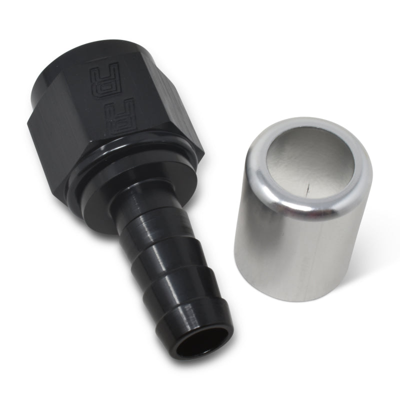Russell Crimp-On Straight Hose End - Black / Silver 610463 Photo - out of package