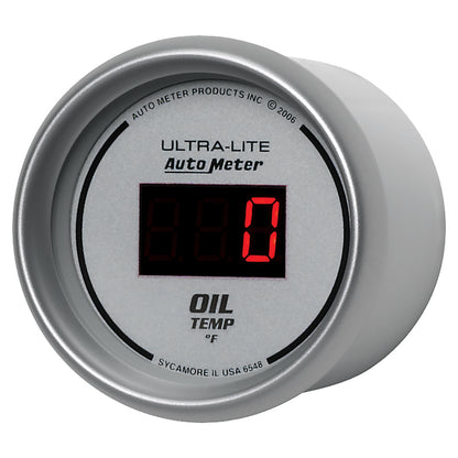 Autometer Gauge, Oil Temp, 2 1/16", 340 deg. F, Digital, Silver Dial w/ Red LED 6548 User 2