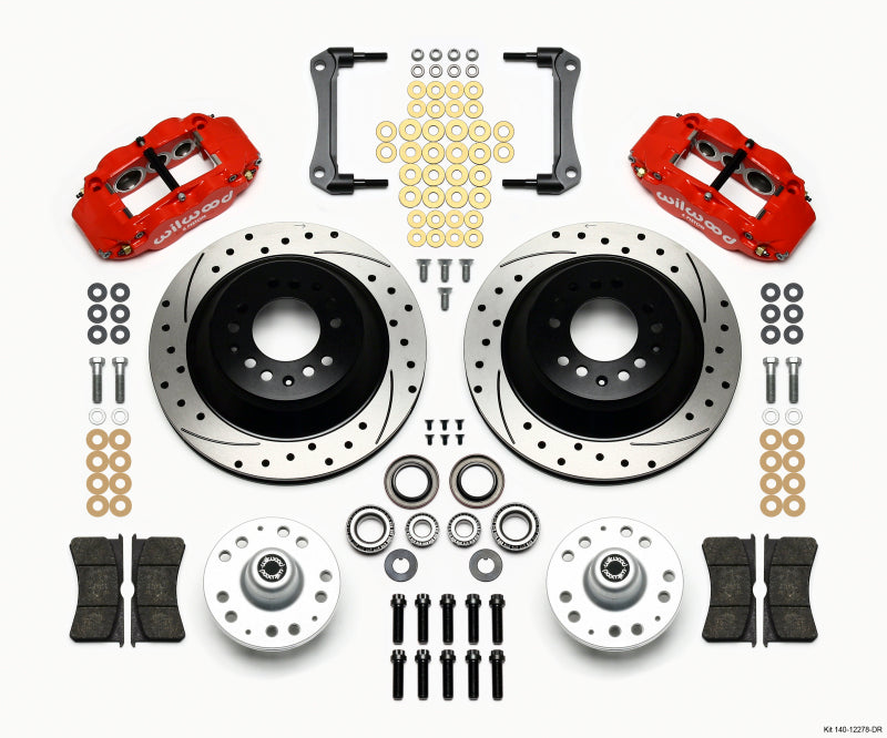 Wilwood FNSL6R Front Hub & 1PC Rtr Kit, 12.88", Dril -Red, 70-78 Camaro 140-12278-DR Photo - Primary