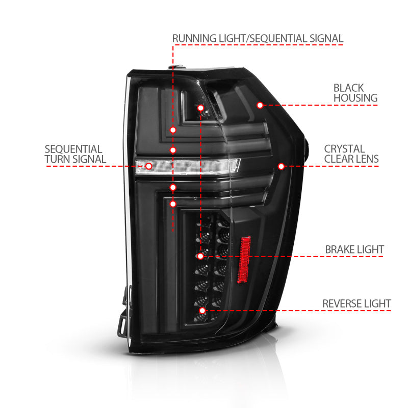ANZO 21-24 Chevy Suburban/Tahoe Full LED Tail Lights SeqSig Black - Pair 311483A 311483A User 1
